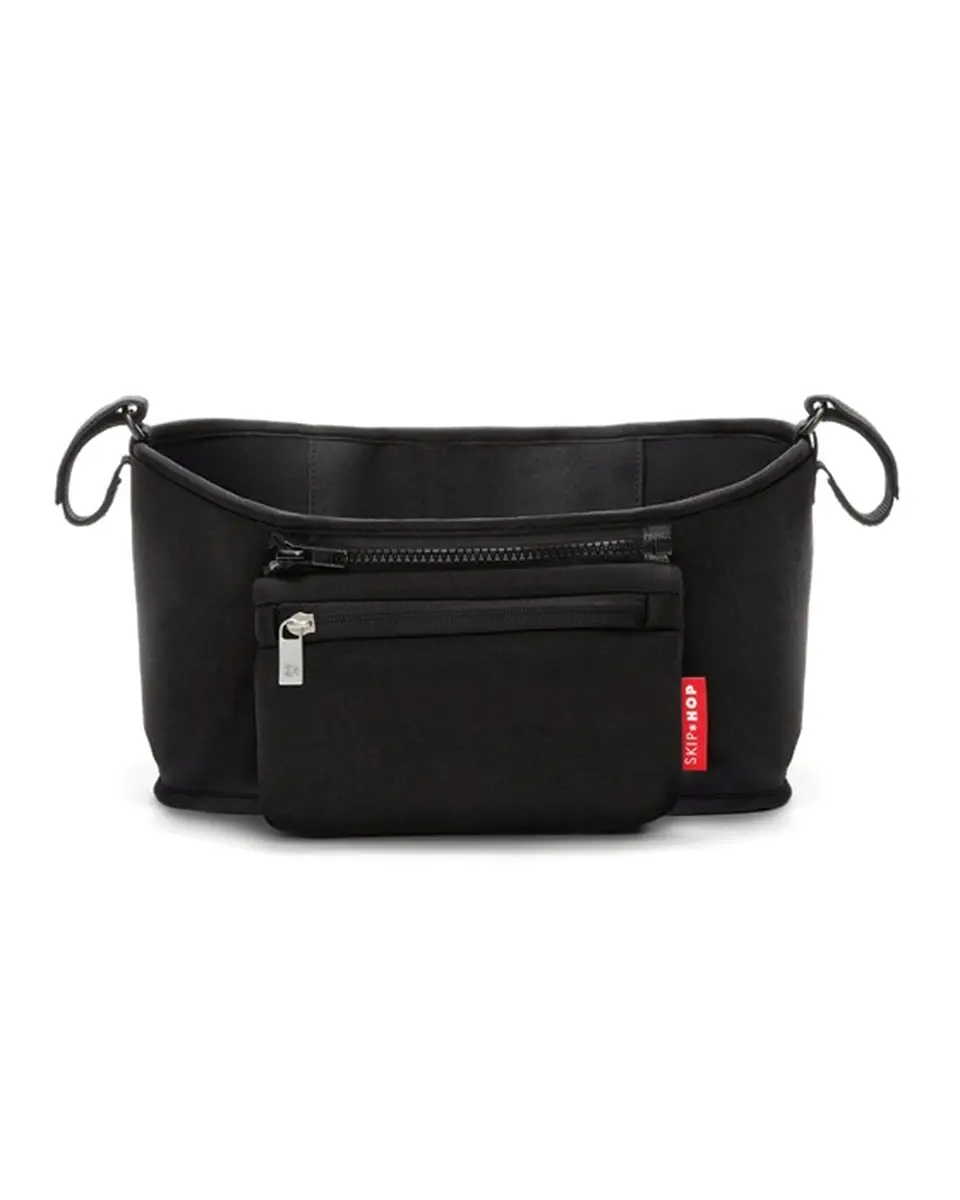 Czarny organizer do wózka z kieszeniami i zamkami dla mamy. Skip Hop Organizer do Wózka Grab&Go