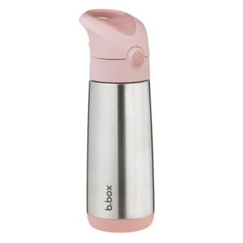 Bidon termiczny stalowy z różowym ustnikiem i podstawą 500 ml dla dziecka. b.box Bidon termiczny 500ml Blush Crush