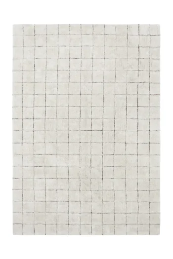 Bawełniany dywan w jasnym kolorze z wzorem drobnej kratki 170x240 cm. Lorena Canals Dywan bawełniany Mosaic 170x240cm