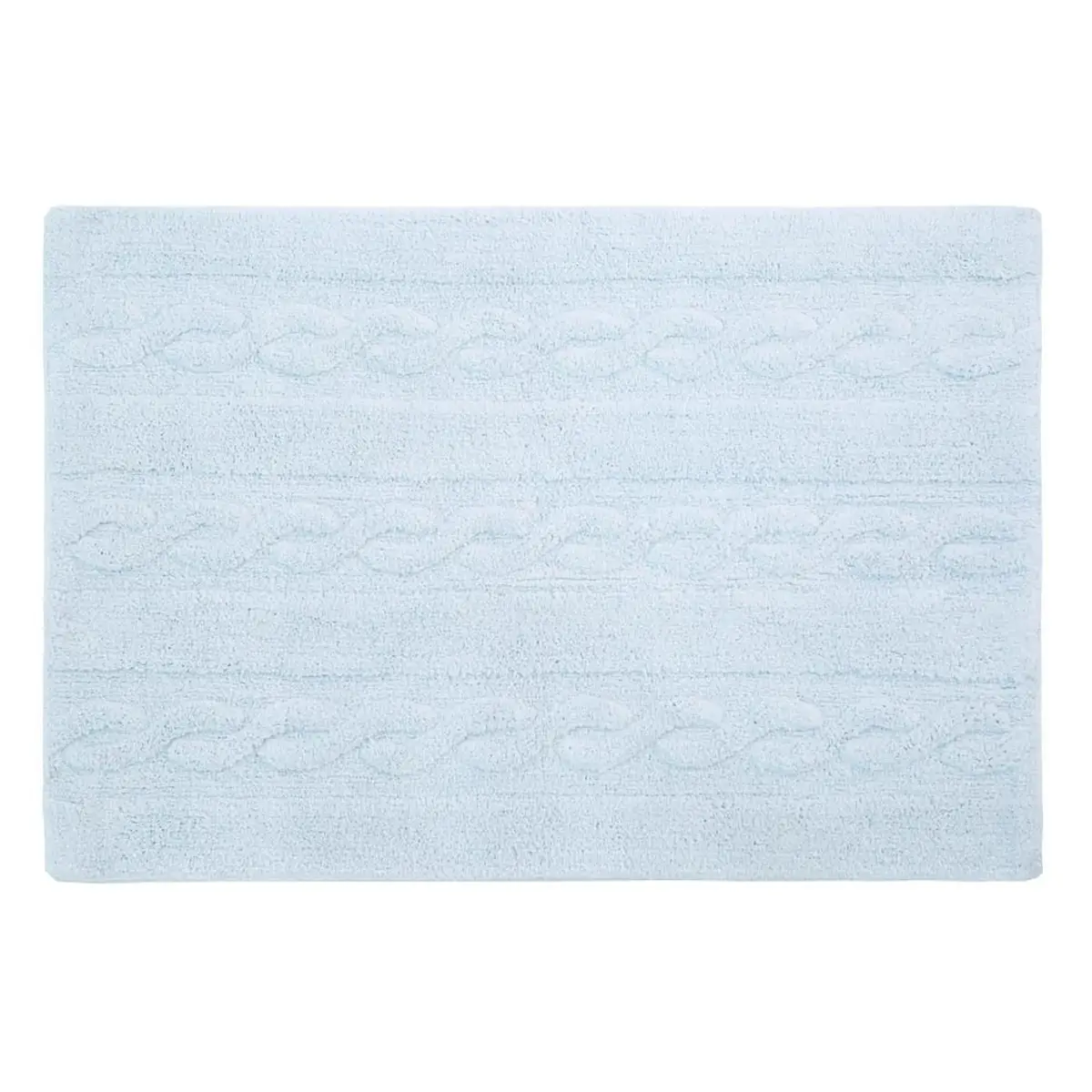 Bawełniany dywan w jasnoniebieskim kolorze z delikatnym wzorem warkoczy 80x120 cm. Lorena Canals Dywan bawełniany Trenzas Soft Blue Small 80x120cm