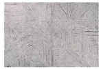 Wełniany dywan w jasnym kolorze z geometrycznym wzorem z linii. Lorena Canals Dywan Wełniany Black Chia L