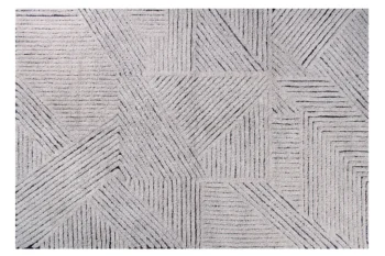 Wełniany dywan w jasnym kolorze z geometrycznym wzorem z linii. Lorena Canals Dywan Wełniany Black Chia L