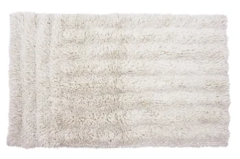 Wełniany dywan biały z delikatnym wzorem 80x140 cm dla domu. Lorena Canals Dywan wełniany Dunes White 80x140cm
