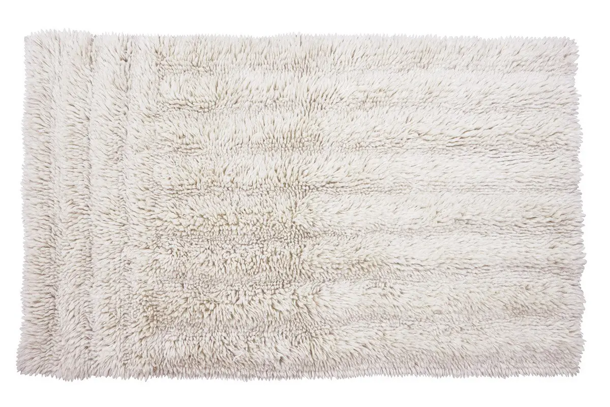 Wełniany dywan biały z delikatnym wzorem 80x140 cm dla domu. Lorena Canals Dywan wełniany Dunes White 80x140cm