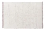 Wełniany dywan w kolorze białym z frędzlami po bokach 170x240 cm. Lorena Canals Dywan wełniany Steppe White 170x240cm