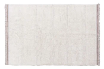 Wełniany dywan w kolorze białym z frędzlami po bokach 170x240 cm. Lorena Canals Dywan wełniany Steppe White 170x240cm