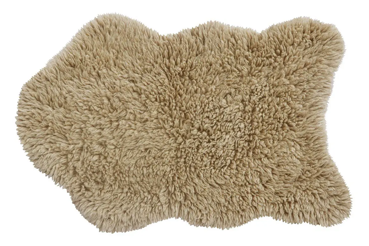 Beżowy dywan wełniany o nieregularnym kształcie 75x110 cm dla dzieci lub do pokoju dziennego. Lorena Canals Dywan wełniany Woolly Beige 75x110cm