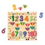 Drewniane puzzle edukacyjne z liczbami od 1 do 10 kolorowe dla dzieci. Djeco Drewniane puzzle LICZBY 1-10