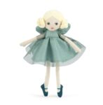 Miękka lalka wróżka z jasnymi włosami w zielonej sukience dla dziecka. Moulin Roty Wróżka ONDINE 29cm Les Fées