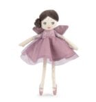Pluszowa lalka wróżka w różowej sukience z tiulem i fioletowymi skrzydłami dla dziecka. Moulin Roty Wróżka ISALINE 29cm Les Fées
