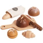 Drewniany zestaw pieczywa z nożem do krojenia deska do krojenia zabawka dla dzieci. Le Toy Van Drewniany zestaw pieczywa z nożem do krojenia zabawka dzieci