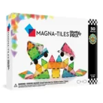 Zestaw kolorowych klocków magnetycznych w różnych kształtach do budowania, motyw wyścigowy, dla dzieci. Magna-Tiles Klocki Magnetyczne Grand Prix 50el
