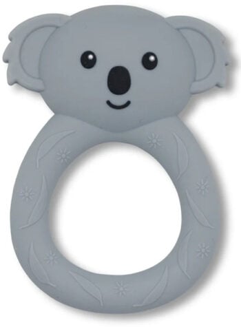 Szary gryzak silikonowy w kształcie koali dla niemowlaka. Jellystone Designs Jellystone Gryzak Koala Zielony Eukaliptus