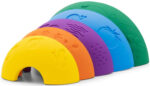 Kolorowa tęcza sensoryczna z pięciu elementów dla dzieci z wypukłymi wzorami do zabawy i nauki. Jellystone Designs Jellystone Tęcza sensoryczna Over the rainbow Bright 5el