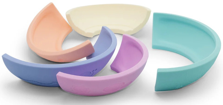 Pięć pastelowych elementów sensorycznej tęczy do układania dla dziecka. Jellystone Designs Jellystone Tęcza sensoryczna Over the rainbow Pastel 5el. kolor pastelowy