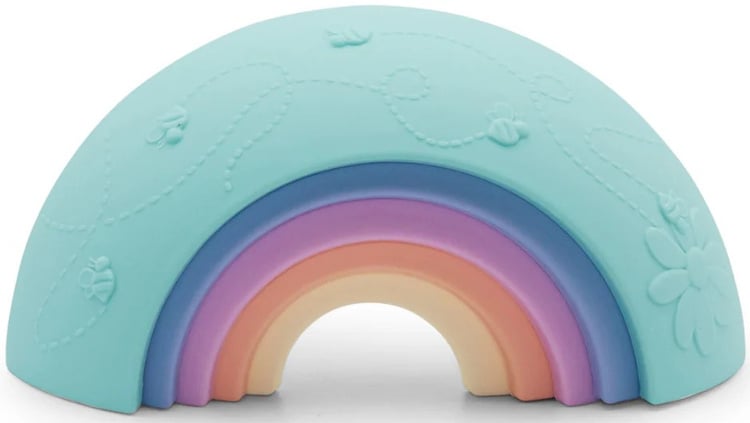 Pastelowa tęcza sensoryczna z pięciu elementów do układania i zabawy dla dziecka. Jellystone Designs Jellystone Tęcza sensoryczna Over the rainbow Pastel 5el. kolor pastelowy