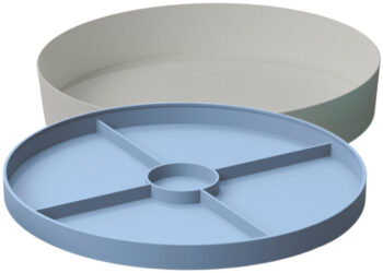 Tacka sensoryczna 2w1 z podziałkami niebieska i szara pojemnik do zabaw dla dzieci. Jellystone Designs Jellystone Tacka sensoryczna Play Tray Soft Blue 2w1 pojemnik niebieski