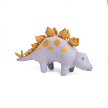 Pluszowa przytulanka dinozaur Steggy fioletowa z pomarańczowymi kolcami dla dziecka. ThreadBear Design Przytulanka dinozaur Steggy