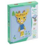 Magnetyczne puzzle z elementami do układania zwierząt dla dzieci powyżej 3 lat z motywem żyrafy. Djeco Magnetyczne puzzle Inzebox ZWIERZĘTA