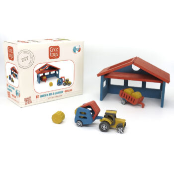 Drewniany zestaw do samodzielnego montażu farma z pojazdami dla dzieci. Croc Toys DIY Drewniany pojazd: Nathan i jego Farma