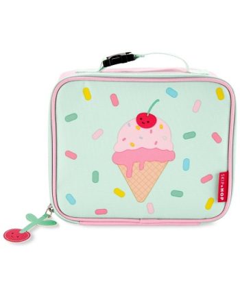 Torba termiczna na lunch miętowa z różowym wykończeniem i nadrukiem loda dla dziecka. Skip Hop Torba Termiczna Lunch Bag Lody Spark Style