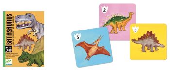 Gra karciana pamięciowa z dinozaurami kolorowe karty dla dzieci powyżej 5 lat. Djeco Gra karciana BATASAURUS (pamięciowa)