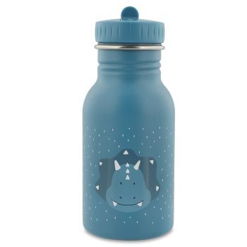 Niebieski bidon 350 ml z motywem dinozaura triceratops dla dziecka. Trixie Butelka bidon 350ml Triceratops Baby