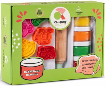 Zestaw kreatywny masa plastyczna pojazdy 100 naturalna ciastolina foremki wałek dla dziecka. ChildGen Zestaw kreatywny POJAZDY 100% naturalna ciastolina i akcesoria
