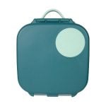 Zielona śniadaniówka z uchwytem i okrągłym jasnym wzorem dla dziecka. b.box Mini Lunchbox Emerald Forest