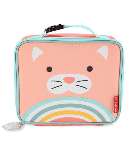 Torba termiczna na lunch różowa z motywem kota dla dziecka. Skip Hop Torba Termiczna Lunch Bag Kot ZOO