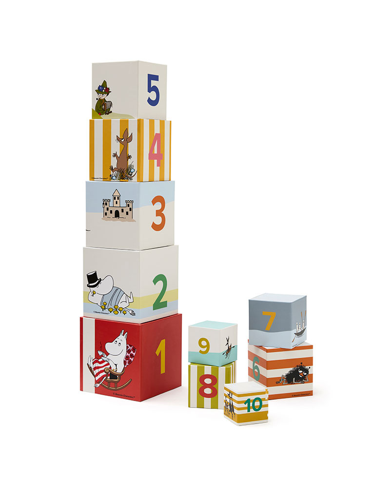 Wieża do układania z kolorowych kostek z motywem Muminków dla dzieci. Kid’s Concept Wieża/piramida do układania z kostek MOOMIN