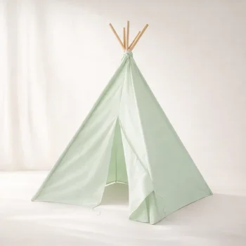Namiot tipi dziecięcy jasnzie zielony z drewnianymi kijami. Kid’s Concept Namiot Tipi light green