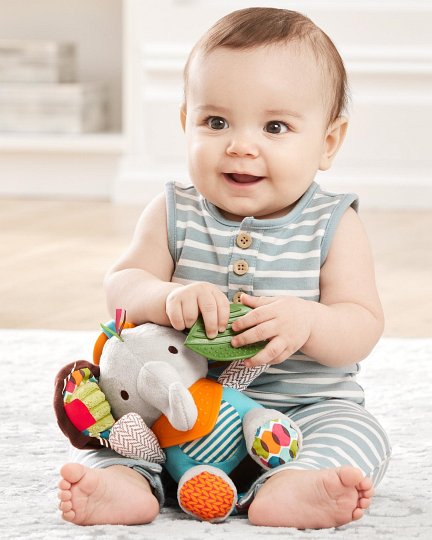 Zawieszka aktywna słoń z kolorowymi elementami dla niemowlaka. Skip Hop Zawieszka Aktywna Bandana Buddies Słoń