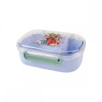 Niebieska śniadaniówka z motywem królika i roślin dla dziecka. Petit Jour Snack Box Królik Piotruś