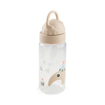 Bidon dla dziecka 350 ml z miękką słomką beżowy z nadrukiem zwierząt. Done by Deer Bidon dla Dziecka 350ml Celebration Sand 350 ml