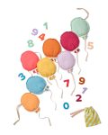 Girlanda urodzinowa z filcowych balonów w różnych kolorach z cyframi dla dziecka. Kid’s Concept urodzinowa girlanda z balonów