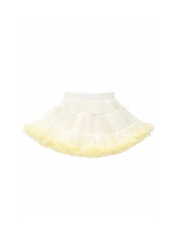 Tiulowa spódniczka tutu dla dziewczynki biała z żółtym ombre i kokardkami. Fig&Pear Spódniczka tutu z kokardkami Dip-Dye