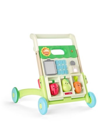 Zielony pchacz z interaktywną tablicą i ruchomymi warzywami dla dziecka. Skip Hop Zabawka Interaktywna Chodzik 5w1 Farmstand