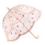 Przezroczysty parasol przeciwdeszczowy z różowymi baletnicami dla dziecka. Djeco Parasol przeciwdeszczowy BALETNICE