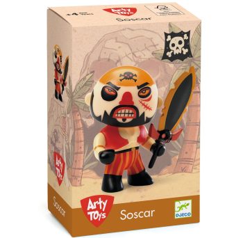 Figurki wojownika z mieczem w czerwono czarno pomarańczowej kolorystyce dla dziecka. Djeco Figurka Wojownika SOSCAR
