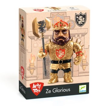 Figurki rycerz w złotej zbroi z berłem dla dzieci. Djeco Figurka Arty Toys Ze Glorious