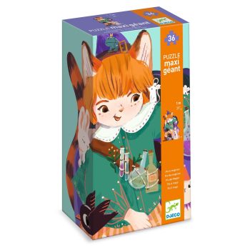 Puzzle kartonowe 36 elementów z ilustracją czarodzieja dla dzieci. Djeco Puzzle kartonowe gigant CZARODZIEJ PIO