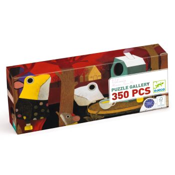 Puzzle tradycyjne 350 elementów z ilustracją zwierząt w lesie dla dzieci. Djeco Puzzle Gallery SPACER PO LESIE