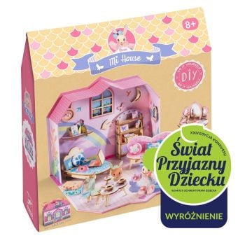 Mini domek do samodzielnego złożenia z papieru i tektury różowy dla dzieci powyżej 8 lat. Djeco Zrób to sam MI HOUSE mini domek ROSIE