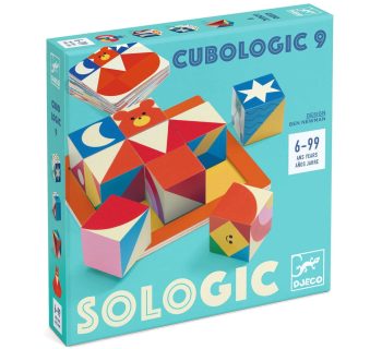 Gra logiczna z kolorowymi sześcianami i kartami dla dzieci i dorosłych. Djeco Gra logiczna CUBOLOGIC 9