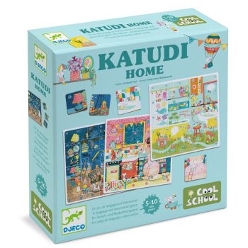 Gra planszowa z kolorowymi ilustracjami dla dzieci w wieku 5-10 lat. Djeco Gra planszowa KATUDI HOME