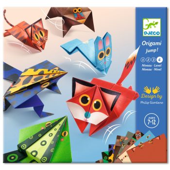 Kolorowe papierowe origami zwierzątka do składania dla dzieci 7 12 lat. Djeco Origami SKACZĄCE ZWIERZĄTKA