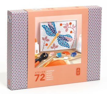 Zestaw do tworzenia mozaiki z kolorowymi elementami i klejem dla dzieci. Djeco AGA Atelier 72 mozaika