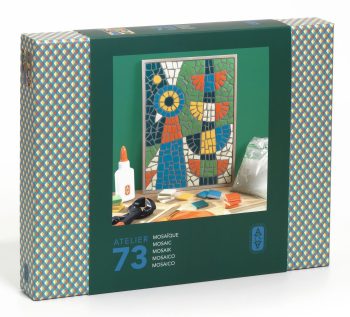Zestaw do tworzenia mozaiki z kolorowymi elementami i klejem dla dzieci. Djeco AGA Atelier 73 mozaika