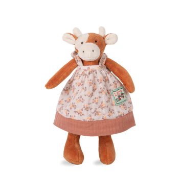Pluszowa maskotka krówka w sukience w kwiaty dla dziecka 23 cm. Moulin Roty Maskotka krówka Charlotte 23cm
